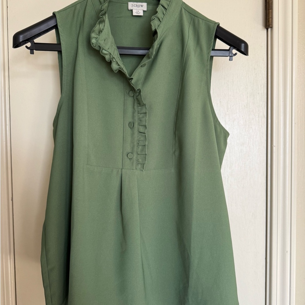 J. Crew Women's Green Sleeveless Top